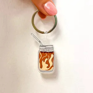 Iced coffee keychain