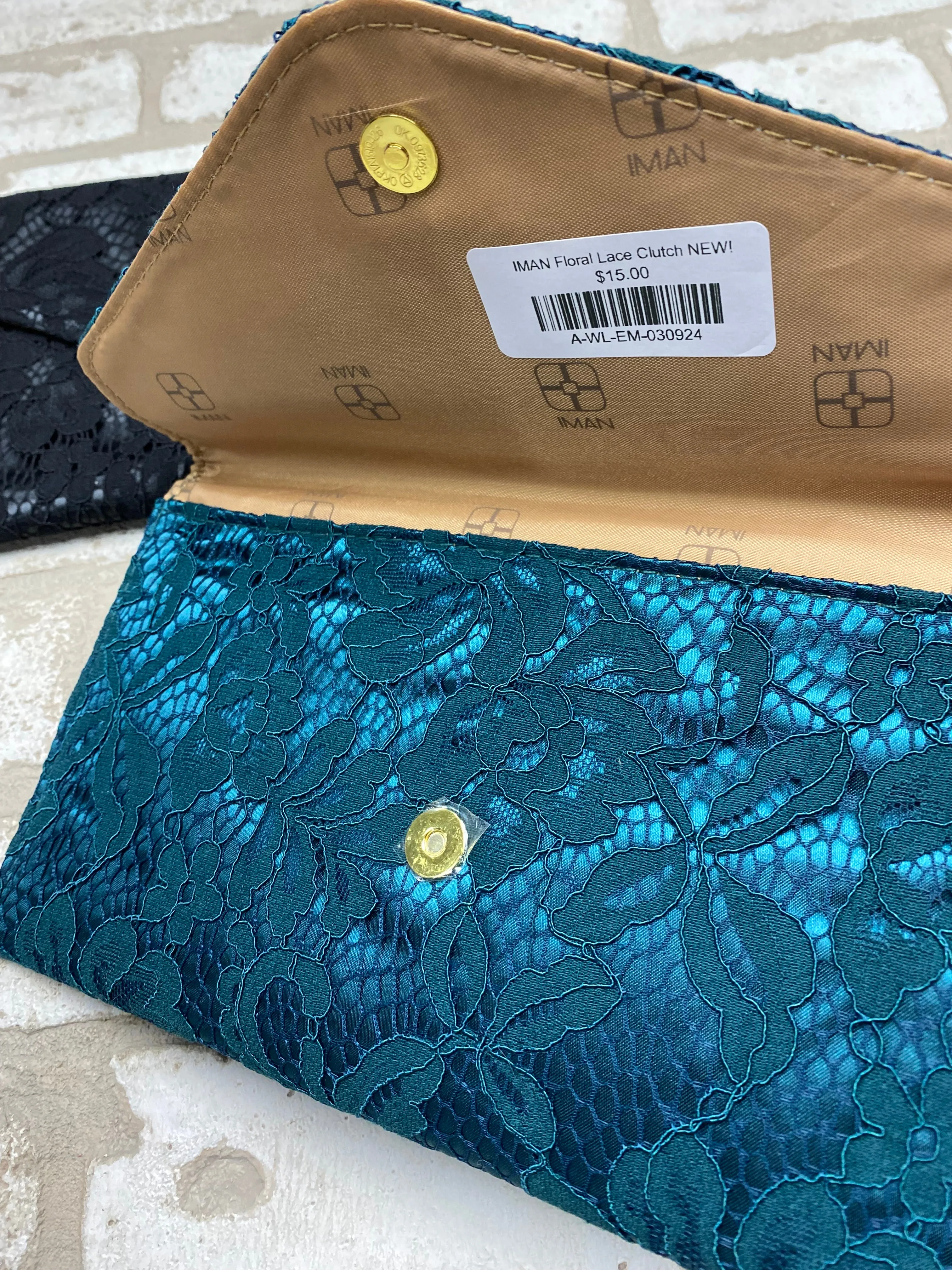 IMAN Floral Lace Clutch NEW!