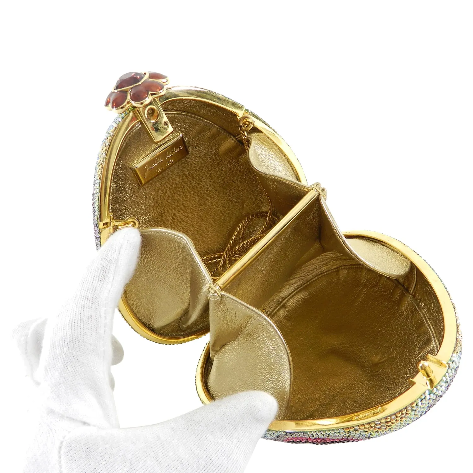 Judith Leiber Flower Jewelled Strass Minaudiere Evening Bag
