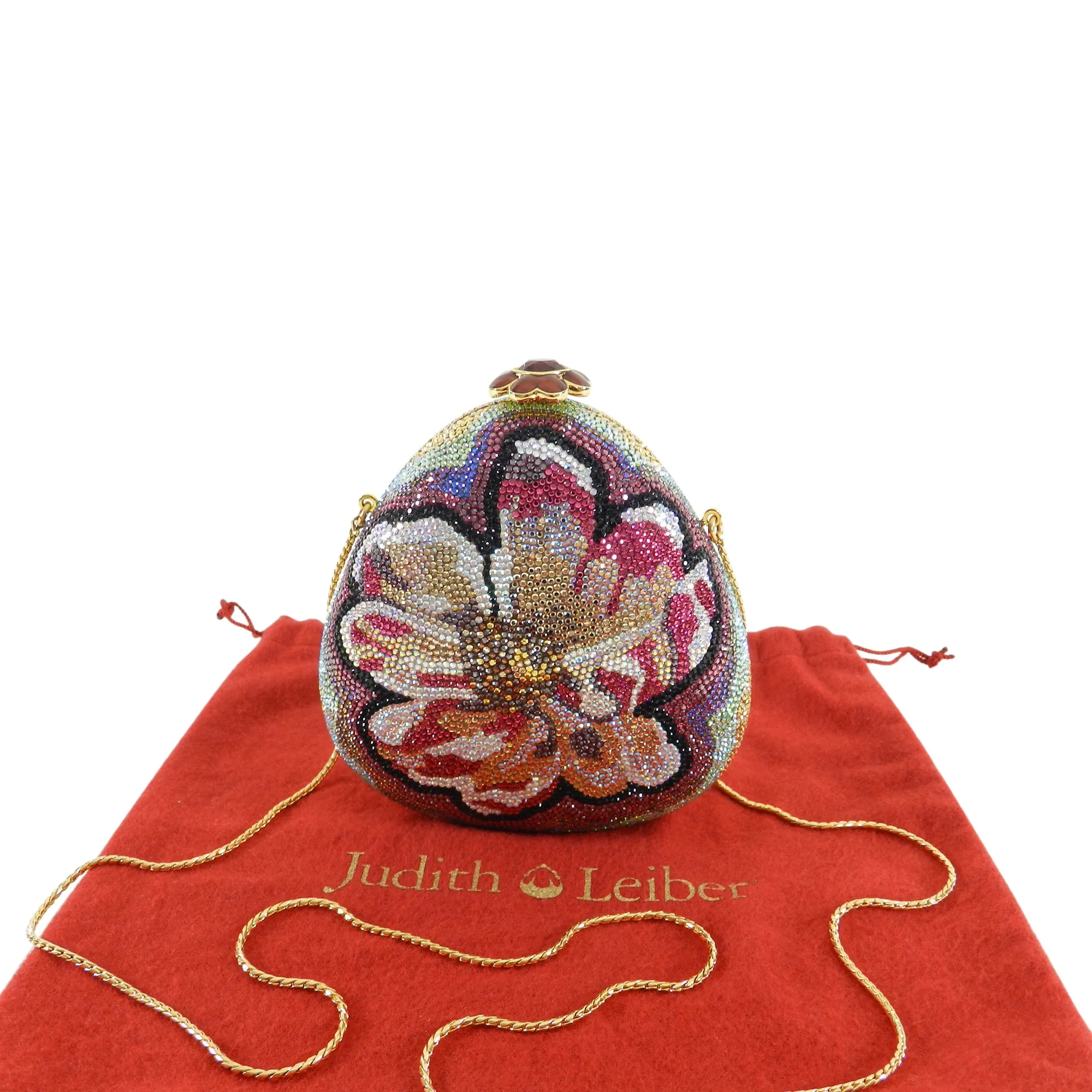 Judith Leiber Flower Jewelled Strass Minaudiere Evening Bag