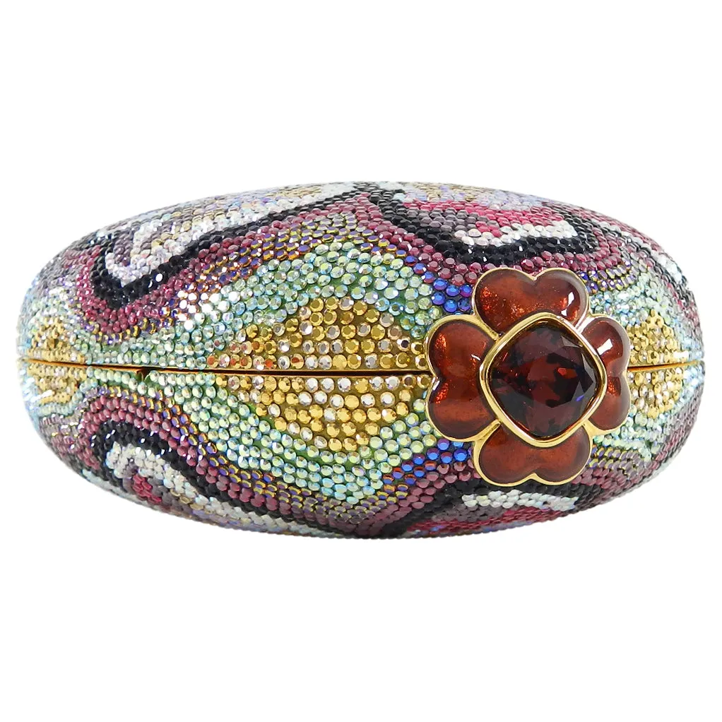 Judith Leiber Flower Jewelled Strass Minaudiere Evening Bag
