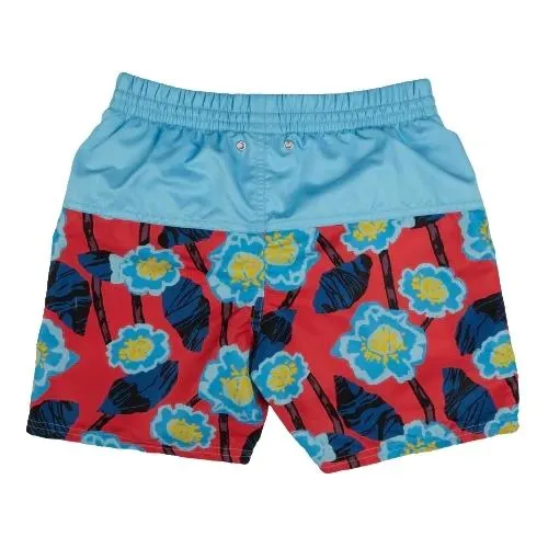 Kes-Vir Boys Incontinence Board Shorts Floral Blue