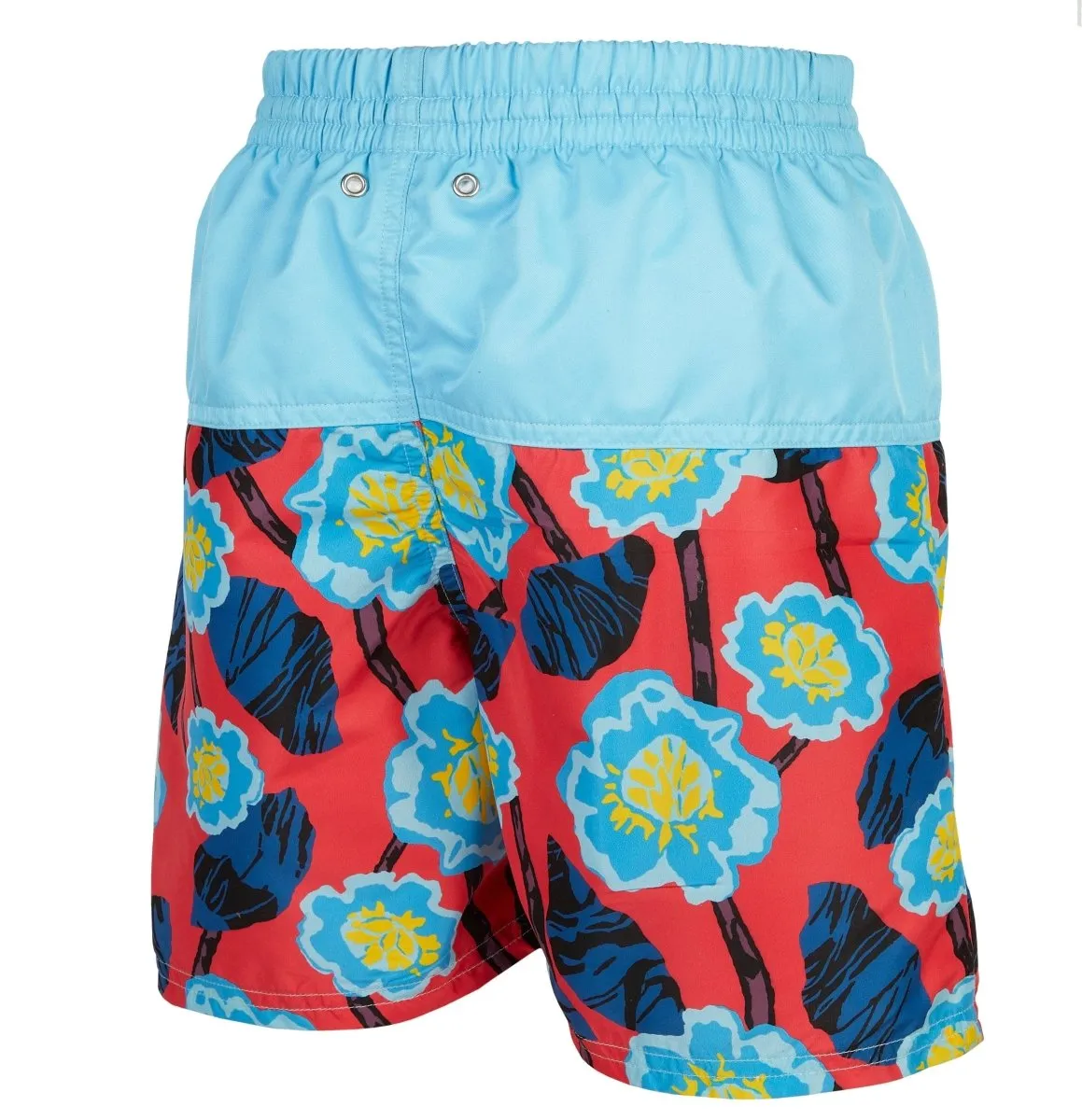 Kes-Vir Boys Incontinence Board Shorts Floral Blue