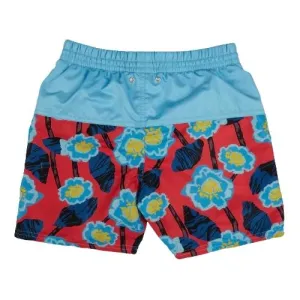 Kes-Vir Boys Incontinence Board Shorts Floral Blue