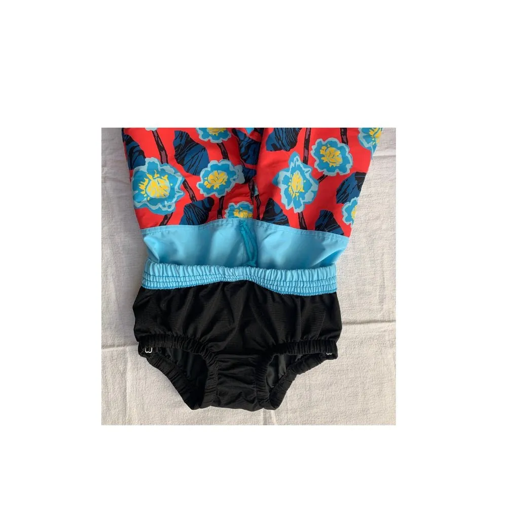 Kes-Vir Boys Incontinence Board Shorts Floral Blue