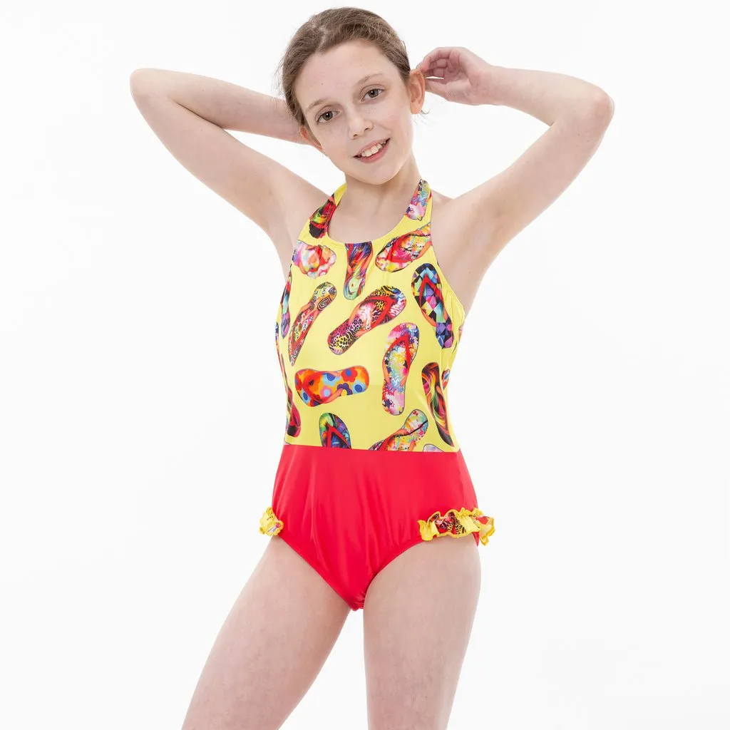 Kes-vir Girl's Marigold Incontinence Halterneck Swimsuit