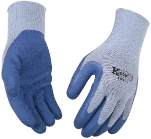 Kinco 1791-M Coated Gloves, Men's, M, 7 to 8 in L, Knit Wrist Cuff, Latex Coating, Cotton/Polyester Glove, Blue/Gray :PR: QUANTITY: 1