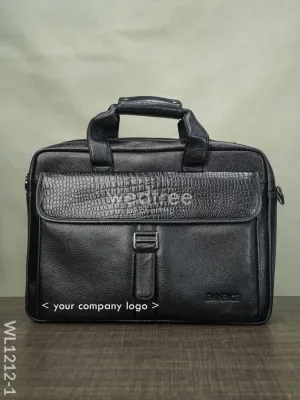 Laptop Bag in Leather with Gold Flap - WL1212