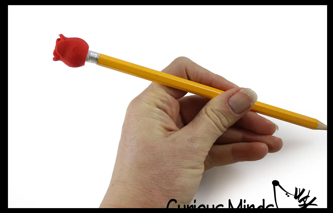 LAST CHANCE - LIMITED STOCK  - Rose Eraser Unique Valentines Gift Exchange for Kids - Pencil Topper