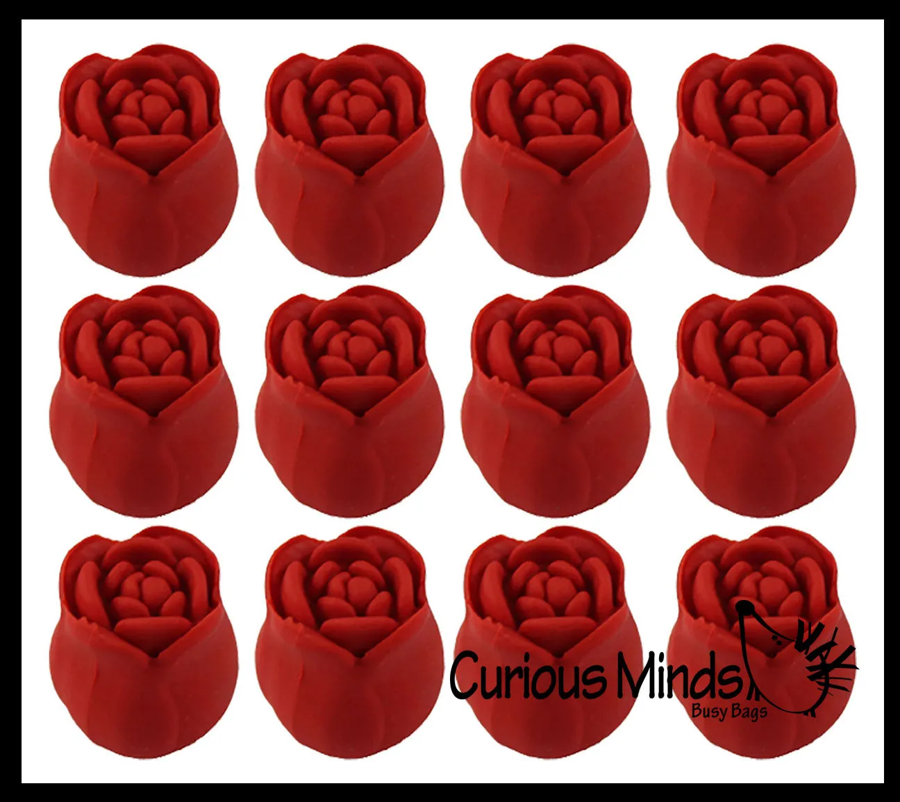 LAST CHANCE - LIMITED STOCK  - Rose Eraser Unique Valentines Gift Exchange for Kids - Pencil Topper
