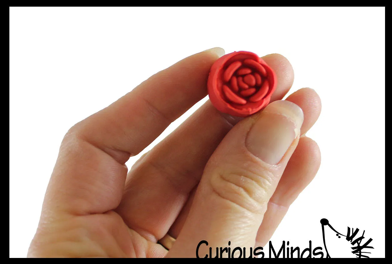 LAST CHANCE - LIMITED STOCK  - Rose Eraser Unique Valentines Gift Exchange for Kids - Pencil Topper