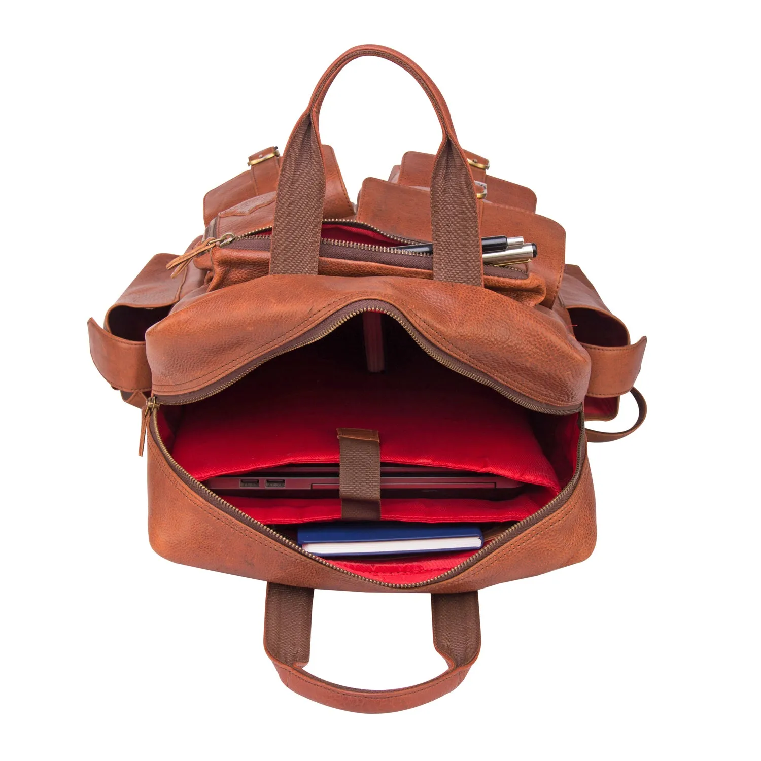 Leather Multipocket backpack