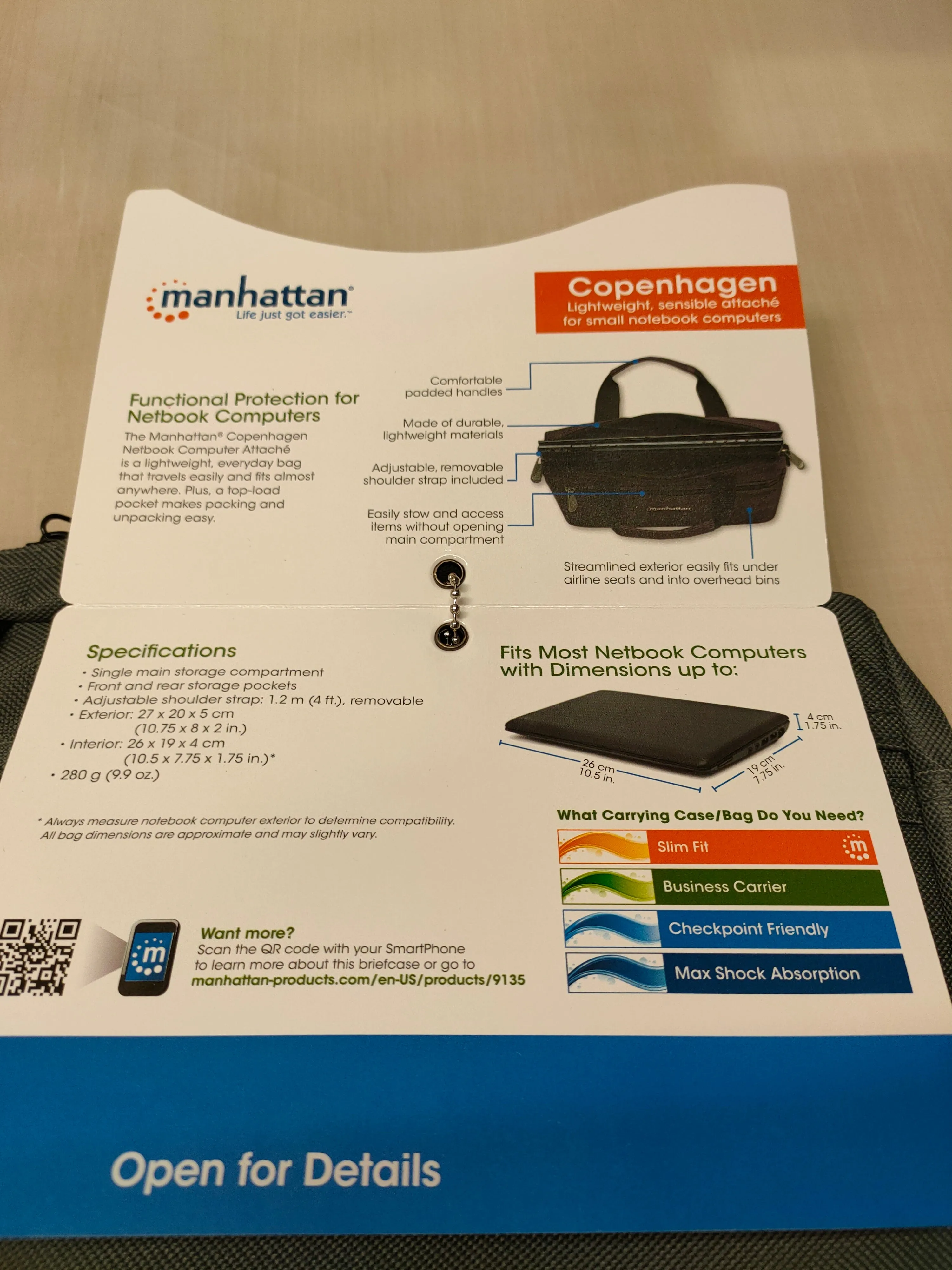 Manhattan Copenhagen 10.1" Slim Notebook Bag
