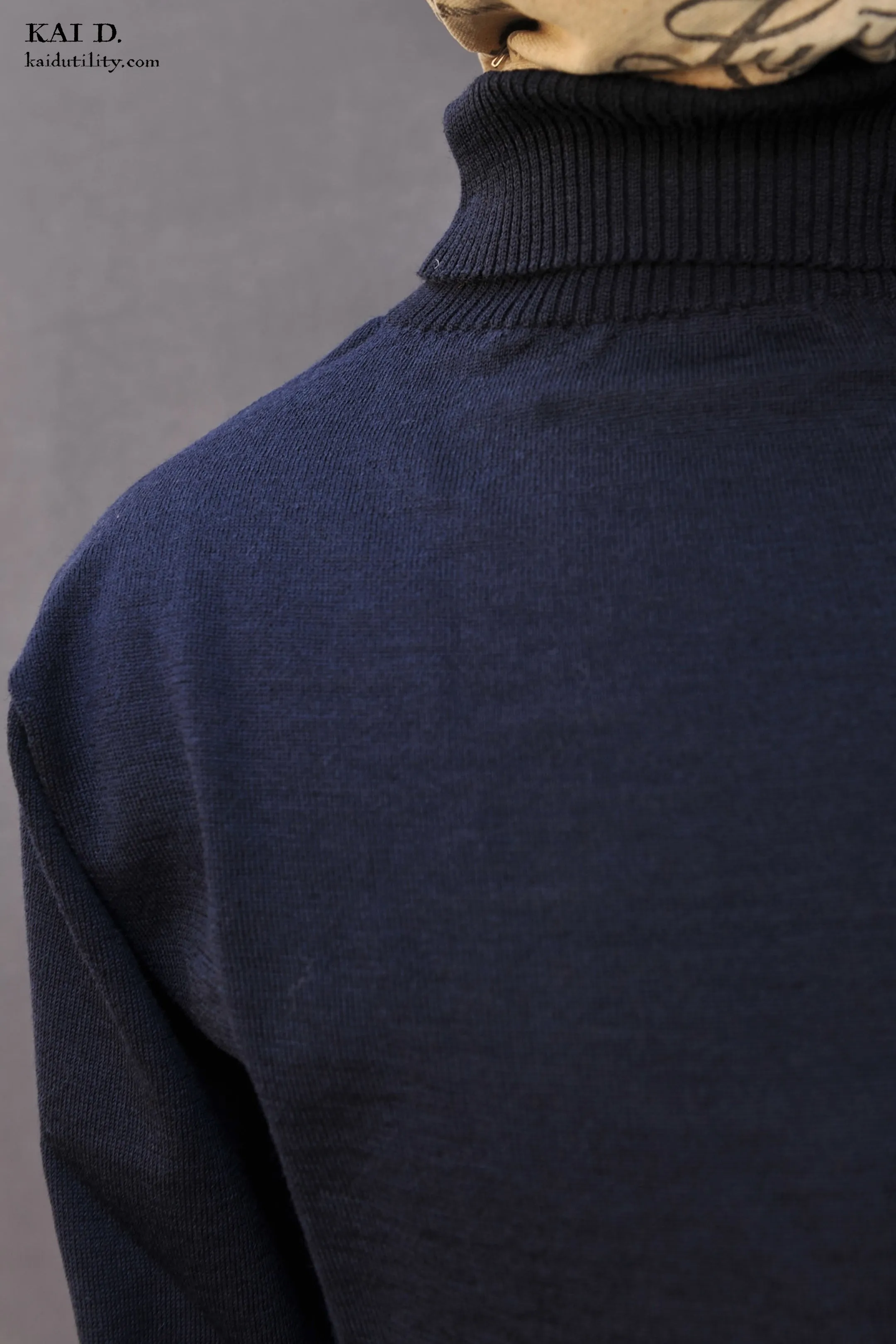 Marine Turtleneck Sweater - Navy - S, M, L, XL