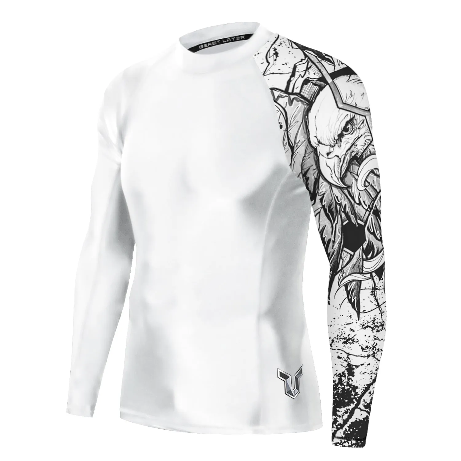 Men's Splice UV Sun Protection UPF 50  Skins Rash Guard Long Sleeves