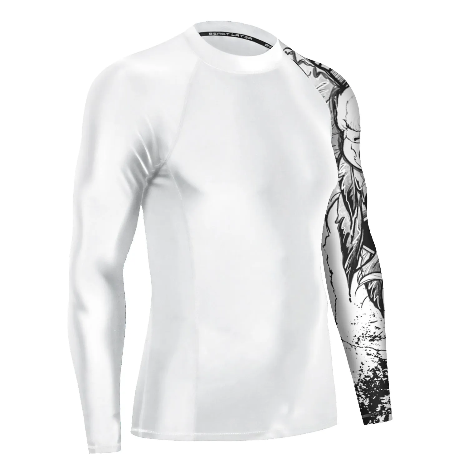 Men's Splice UV Sun Protection UPF 50  Skins Rash Guard Long Sleeves