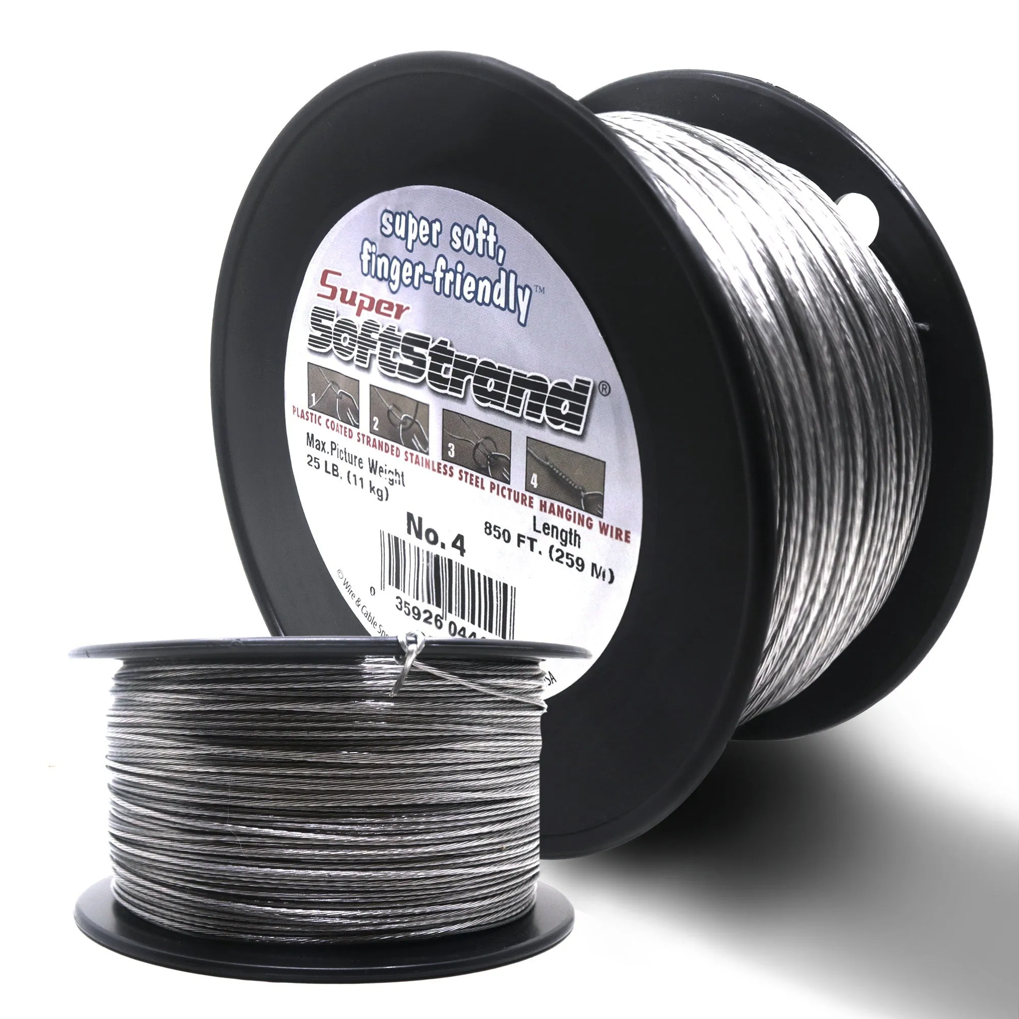 No. 4 Vinyl Coated Stainless Wire 850ft