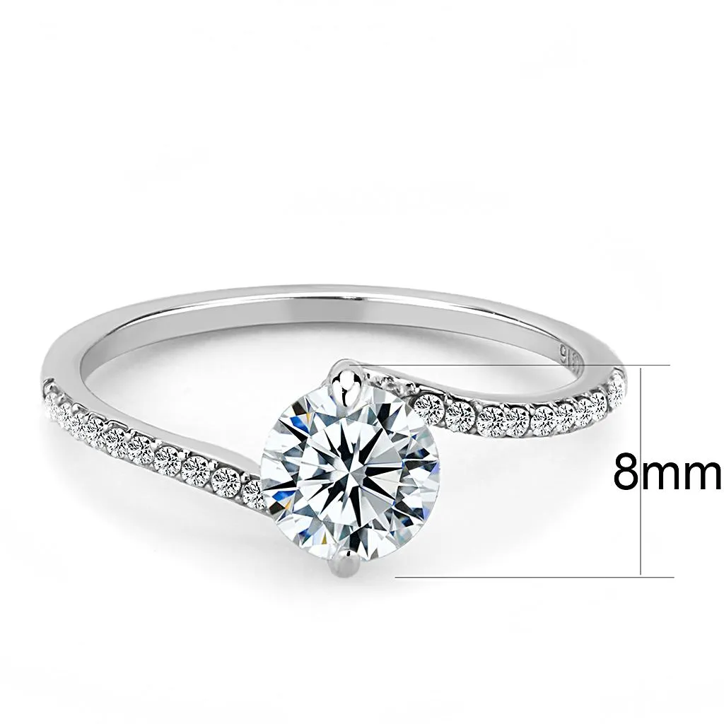 no plating Stainless Steel Ring AAA GRD CZ Clear DA013 for Women Style High