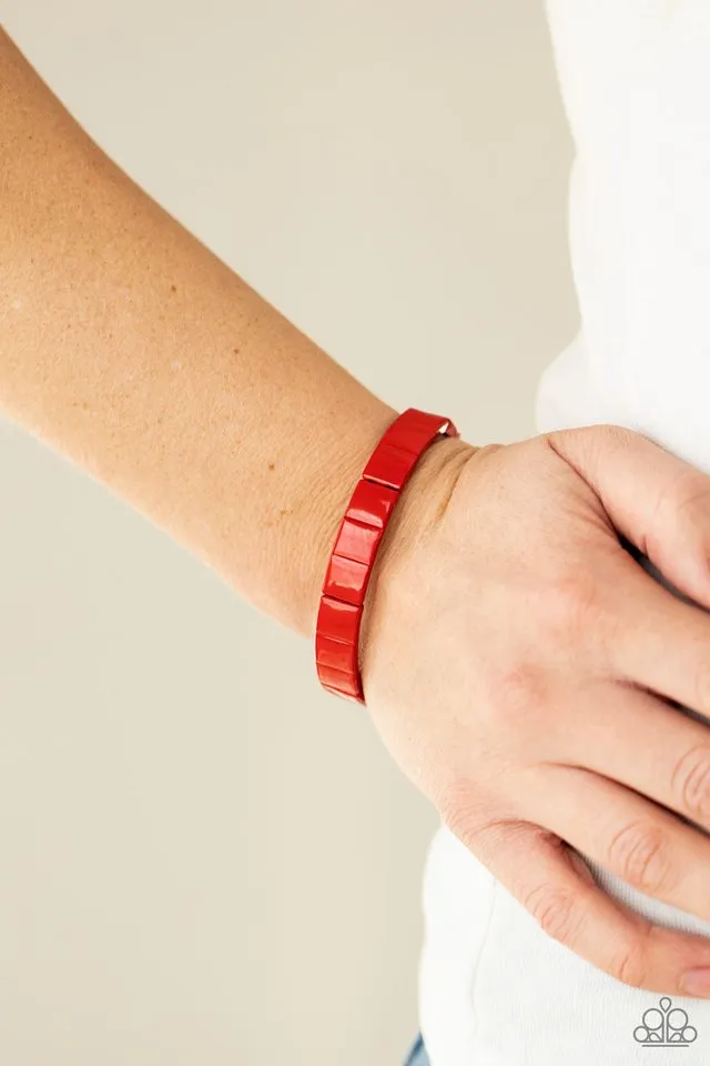 Paparazzi Bracelet ~ Material Movement - Red