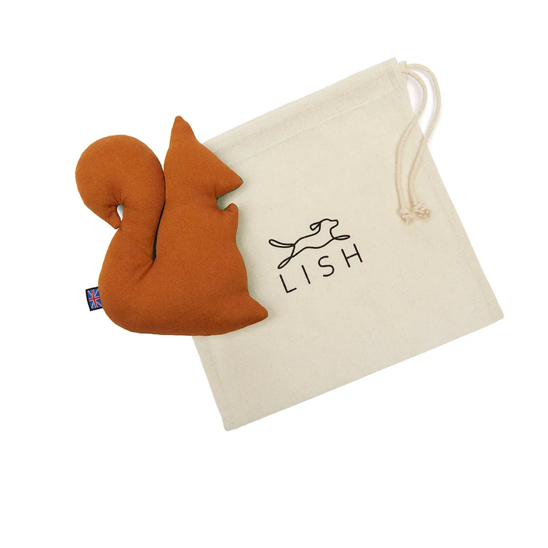Pea Green Cecil Squeaky Squirrel Plush Dog Toy