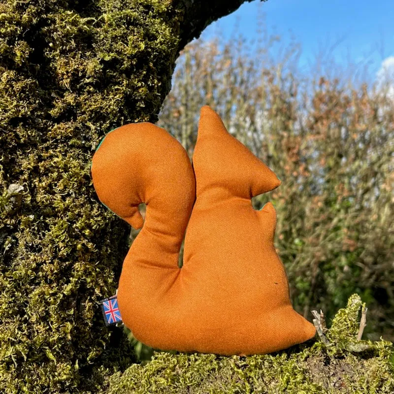 Pea Green Cecil Squeaky Squirrel Plush Dog Toy