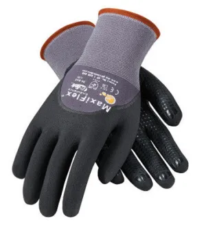 Protective Industrial Products X-Large MaxiFlex Endurance by ATG 15 Gauge Black Micro-Foam Palm, Full Fingers And Knuckles, Nitrile Dotted Palm Coated Work Gloves With Gray Seamless Nylon Liner And Continuous Knitwrist