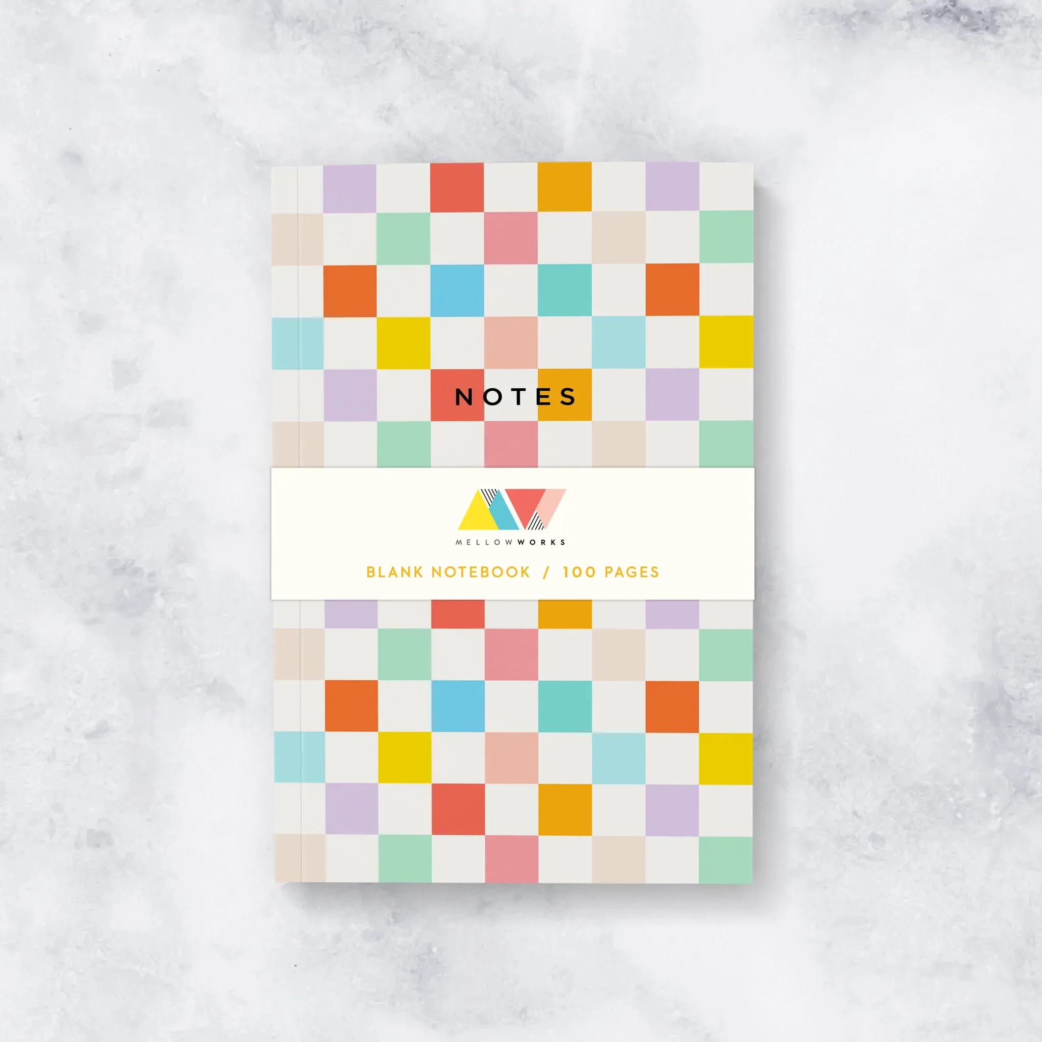 Rainbow Checkerboard Notebook - Blank Pages