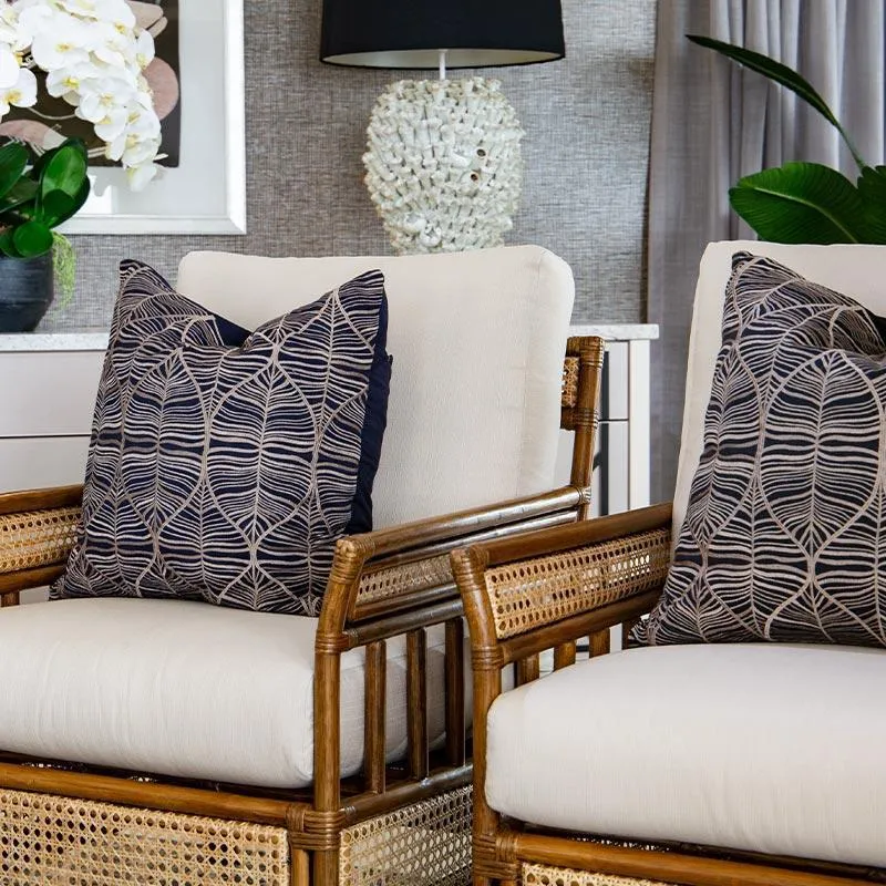 Rake Leaf Navy Lounge Cushion