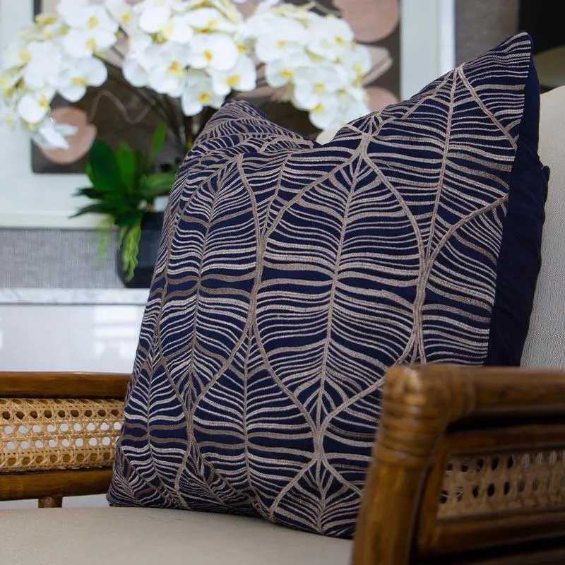 Rake Leaf Navy Lounge Cushion