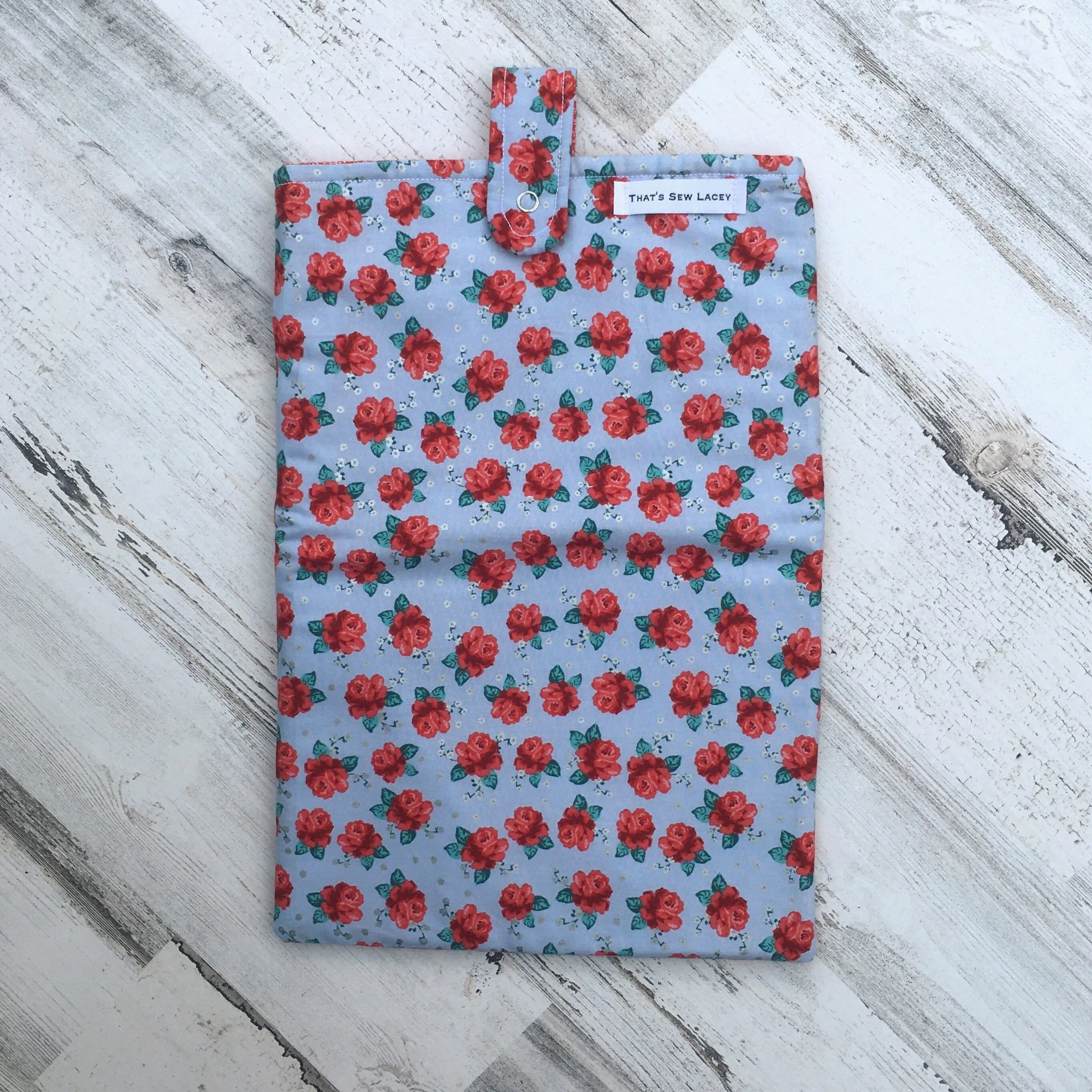Red Rose Laptop Sleeve Snap Pouch