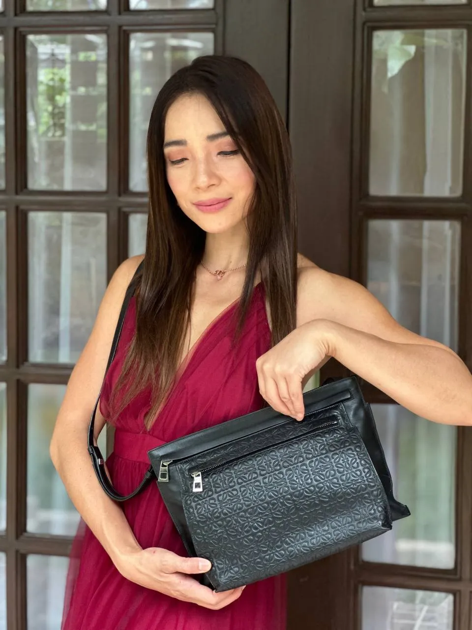 Repeat Anagram T Double Pouch Bag