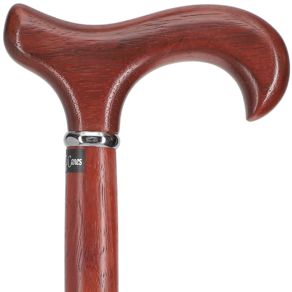 Rope Twist Derby Cane - Padauk Shaft & Silver Collar