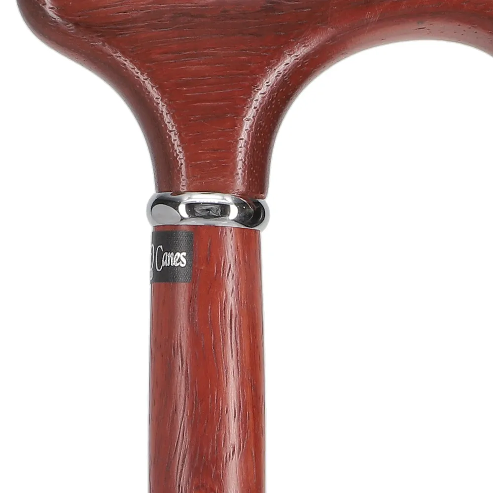 Rope Twist Derby Cane - Padauk Shaft & Silver Collar