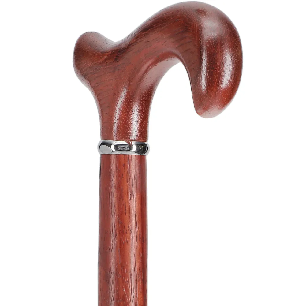 Rope Twist Derby Cane - Padauk Shaft & Silver Collar