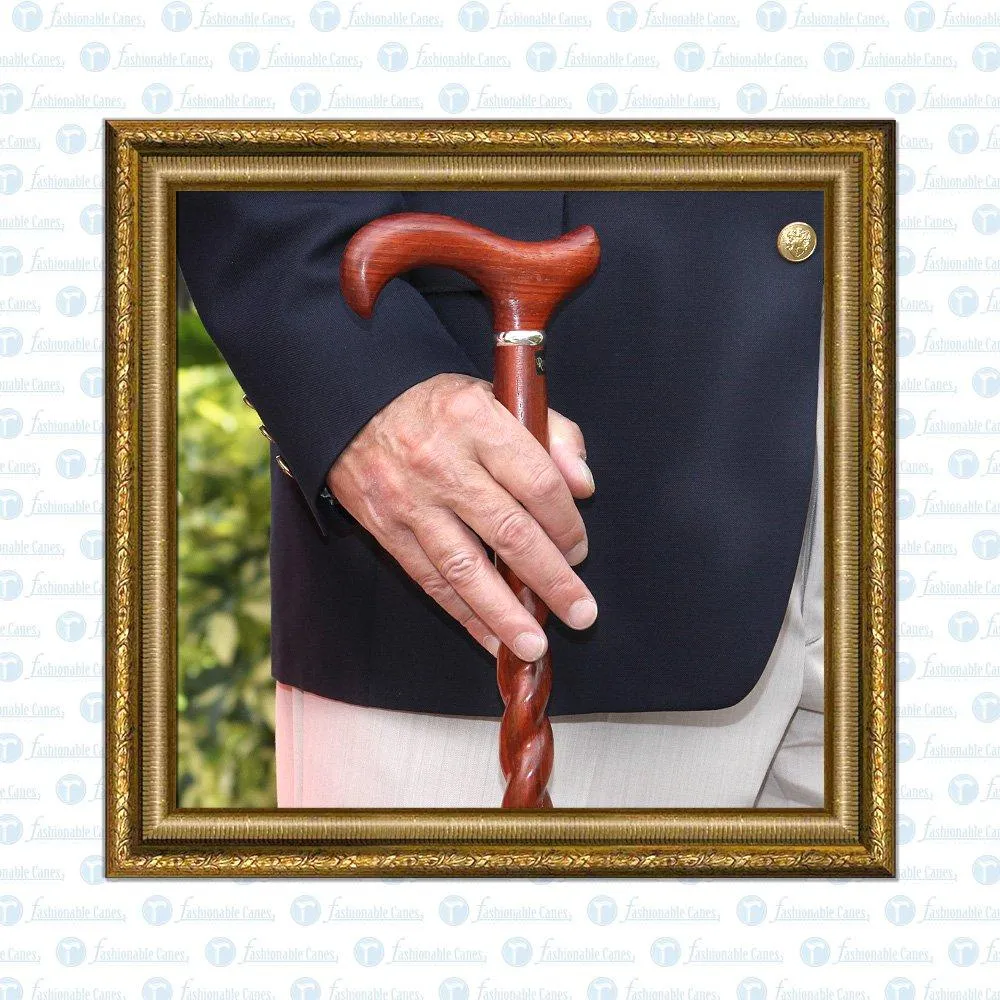 Rope Twist Derby Cane - Padauk Shaft & Silver Collar