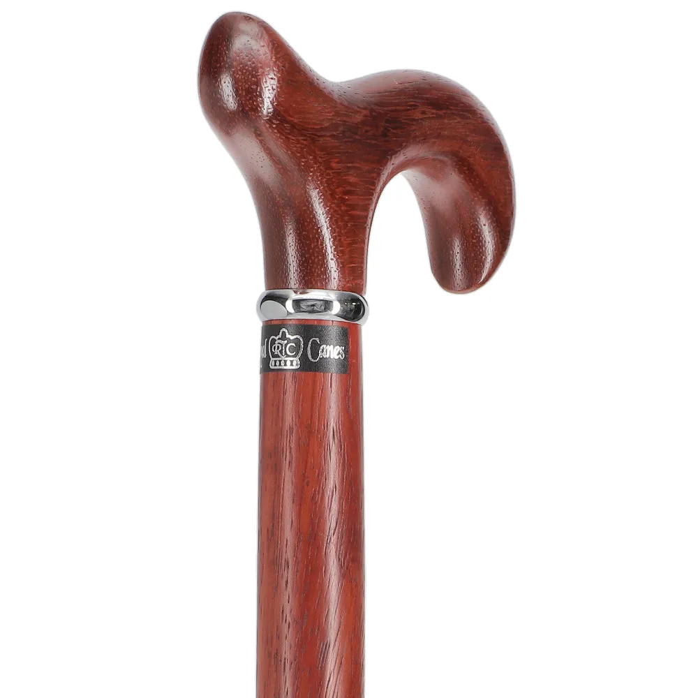 Rope Twist Derby Cane - Padauk Shaft & Silver Collar