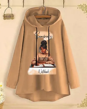 Samira‘s Notebook Long-Sleeved with Loose Hem Hoodie