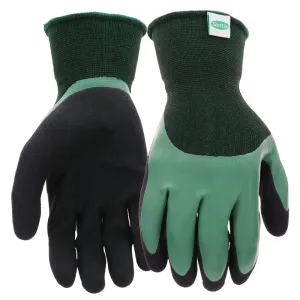 Scotts SC30602/XL Dipped Gloves, Men's, XL, Elastic Knit Wrist Cuff, Rubber Latex Coating, Black/Green :PR: QUANTITY: 1