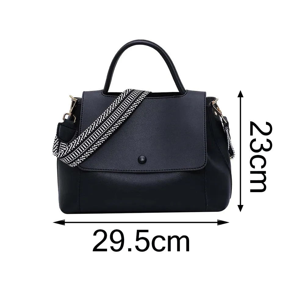 Simply PU Leather Solid Color Crossbody Bag For Women