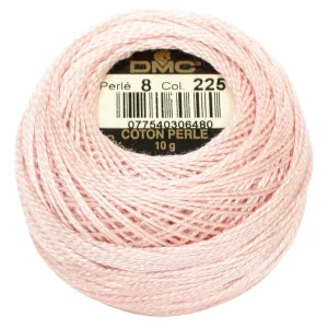 Size 8 Pearl Cotton Ball in Color 225 ~ Ultra Very Light Shell Pink