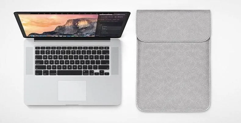 Sleek 2 In 1 Men's Slim Laptop Sleeve- Grey