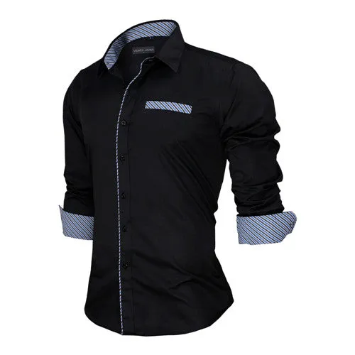 Slim Fit Outlined Solid Long Sleeve