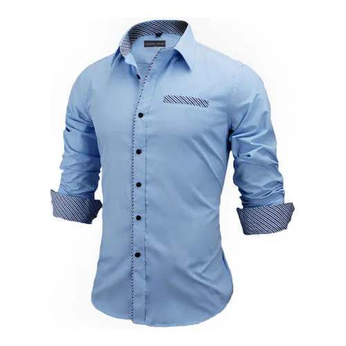 Slim Fit Outlined Solid Long Sleeve