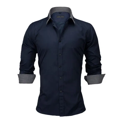 Slim Fit Outlined Solid Long Sleeve