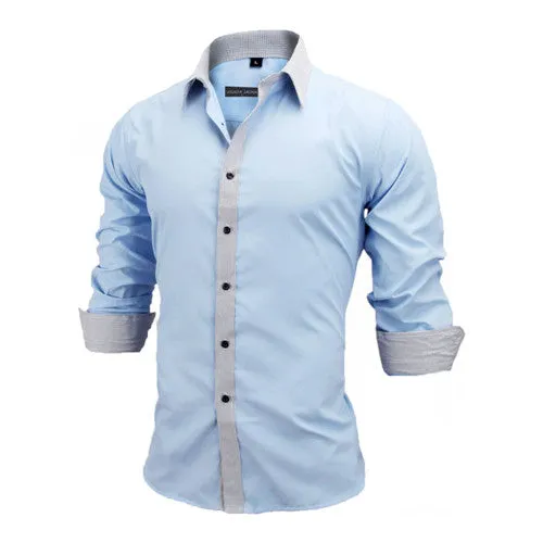 Slim Fit Outlined Solid Long Sleeve