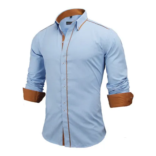 Slim Fit Outlined Solid Long Sleeve