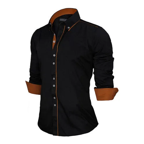 Slim Fit Outlined Solid Long Sleeve