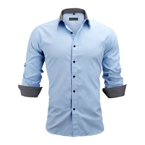 Slim Fit Outlined Solid Long Sleeve
