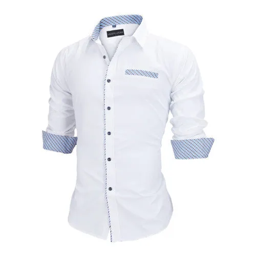 Slim Fit Outlined Solid Long Sleeve