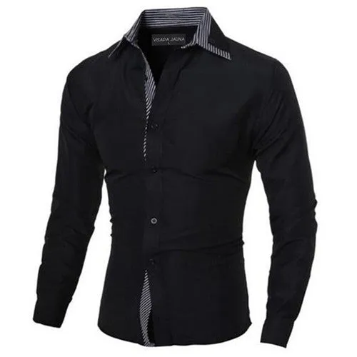Slim Fit Outlined Solid Long Sleeve